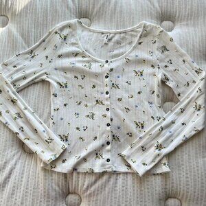 White Floral Long Sleeve